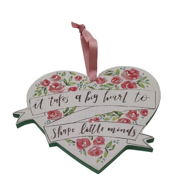 Primitives by Kathy It Takes a Big Heart to Shape Little Minds Wood Heart - Picture 1 of 3